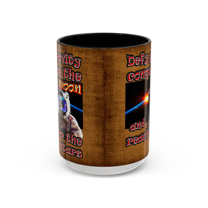 defy conquer reach - Accent Mug (brown papyrus)
