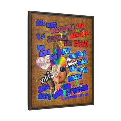 drop the beat - framed canvas art (brown papyrus)
