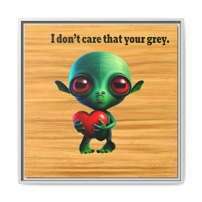 I don't care that your grey - framed canvas art (butterscotch wood finish)