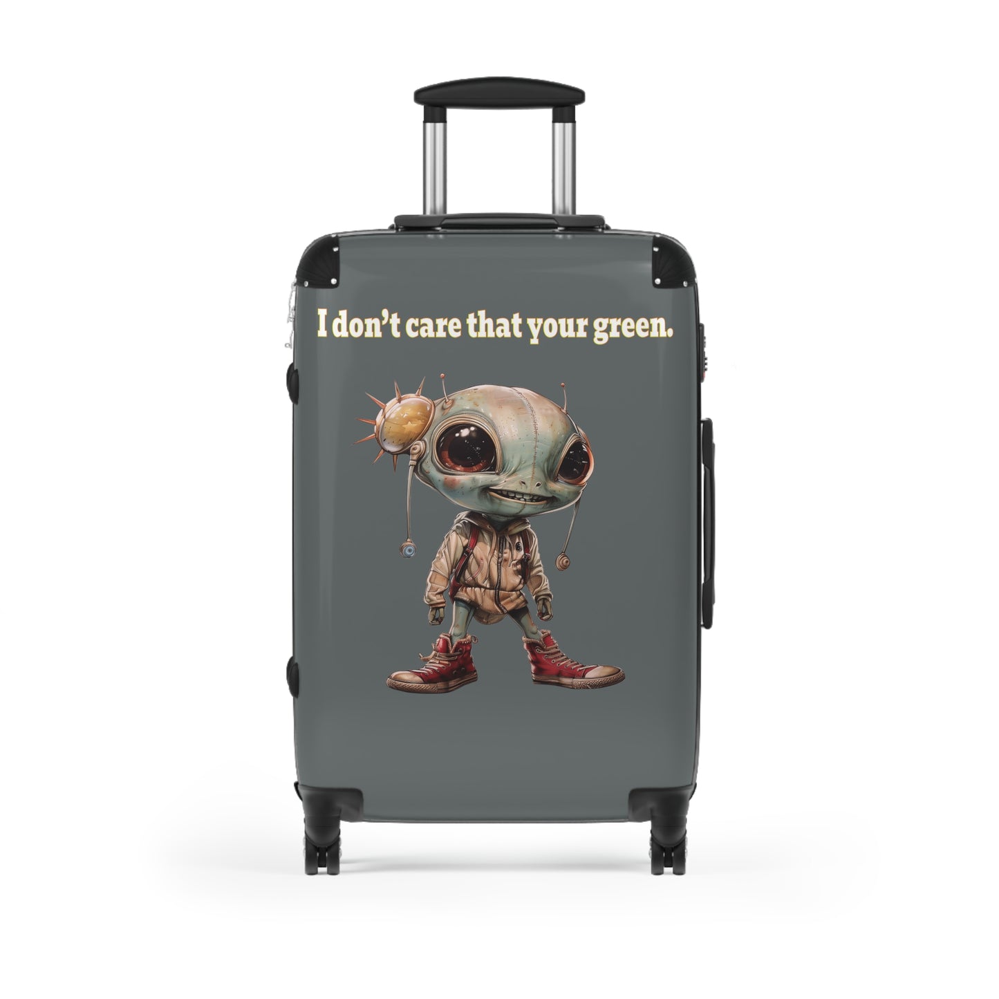 I don't care that your green - Suitcase (dark grey)