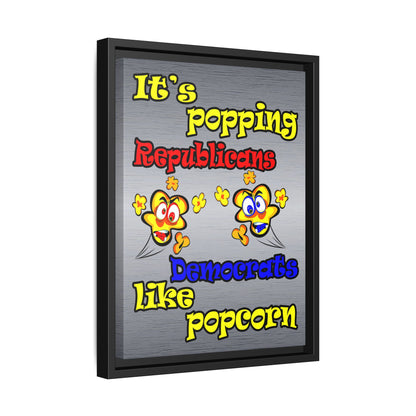 popping like popcorn - framed canvas art (brushed nickel)