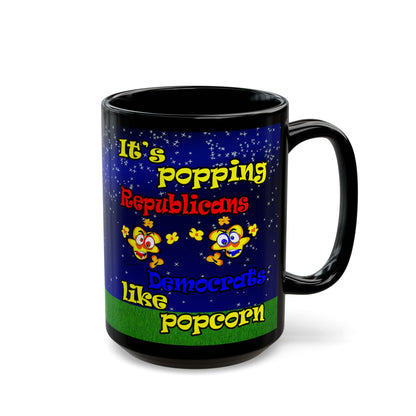 popping like popcorn - Black Mug ('snoops' background)