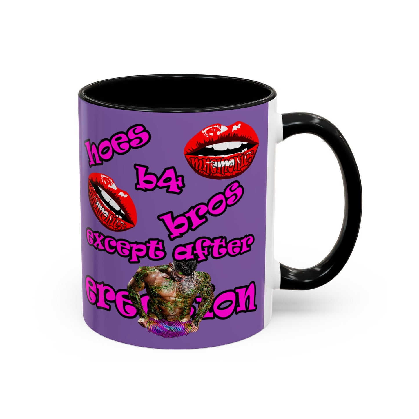 hoes b4 bros - Accent Mug (light purple)