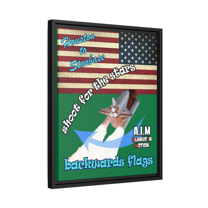 shoot for the stars - framed canvas art (dark green)
