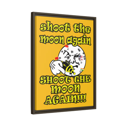 shoot the moon again - framed canvas art (yellow)
