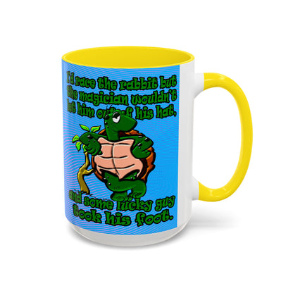 turtle race - Accent Mug (light blue-purple wave)