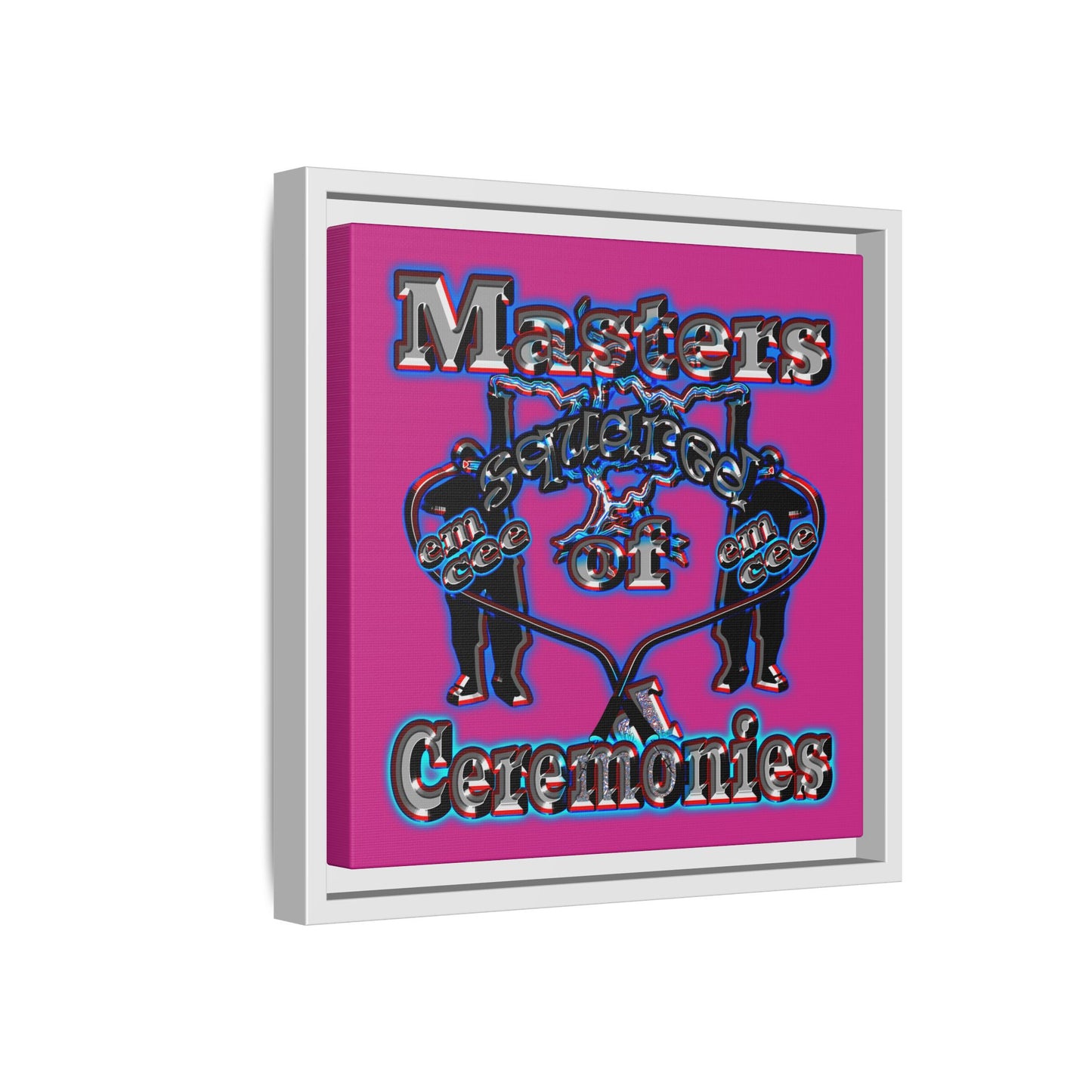 em cee squared - framed canvas art (pink)