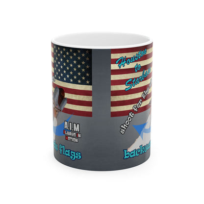 shoot for the stars - White Mug (grey-light grey)