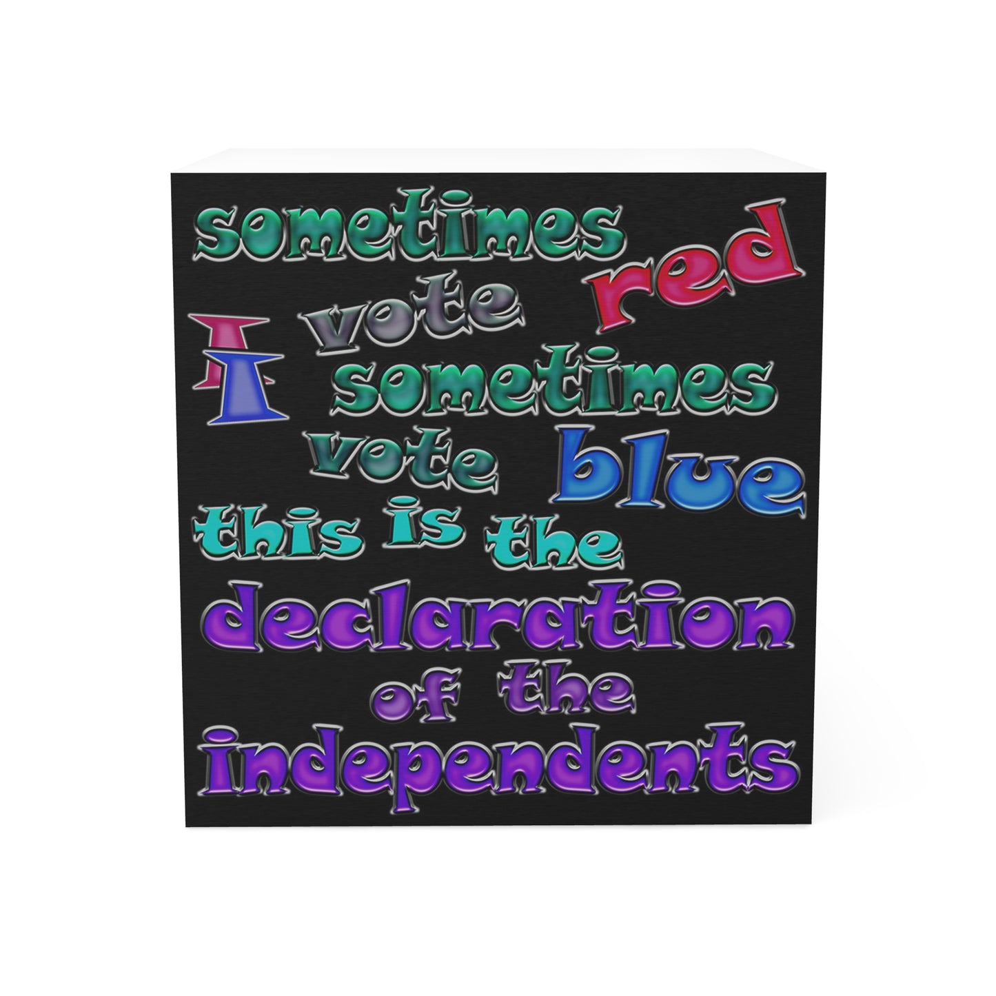 declaration of the independents - note cube (black)