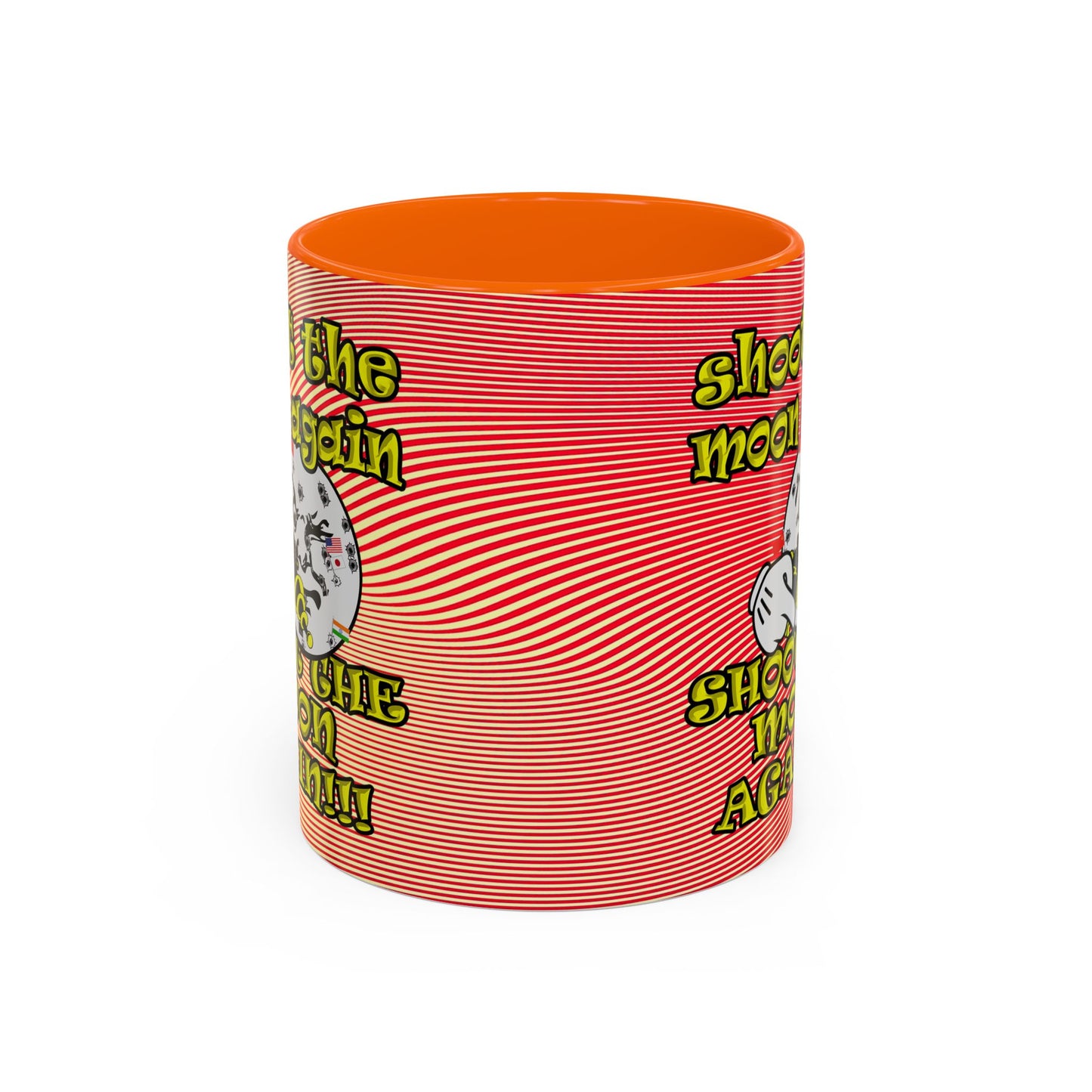 shoot the moon again - Accent Mug (yellow-orange wave)