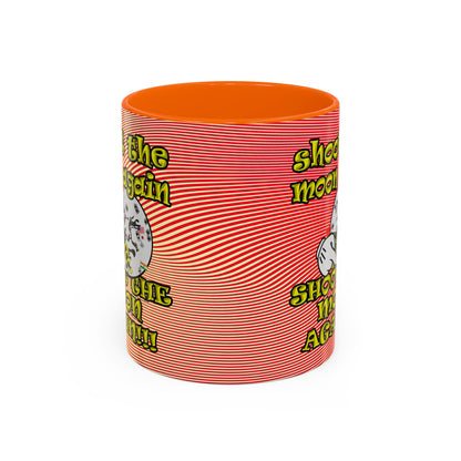 shoot the moon again - Accent Mug (yellow-orange wave)