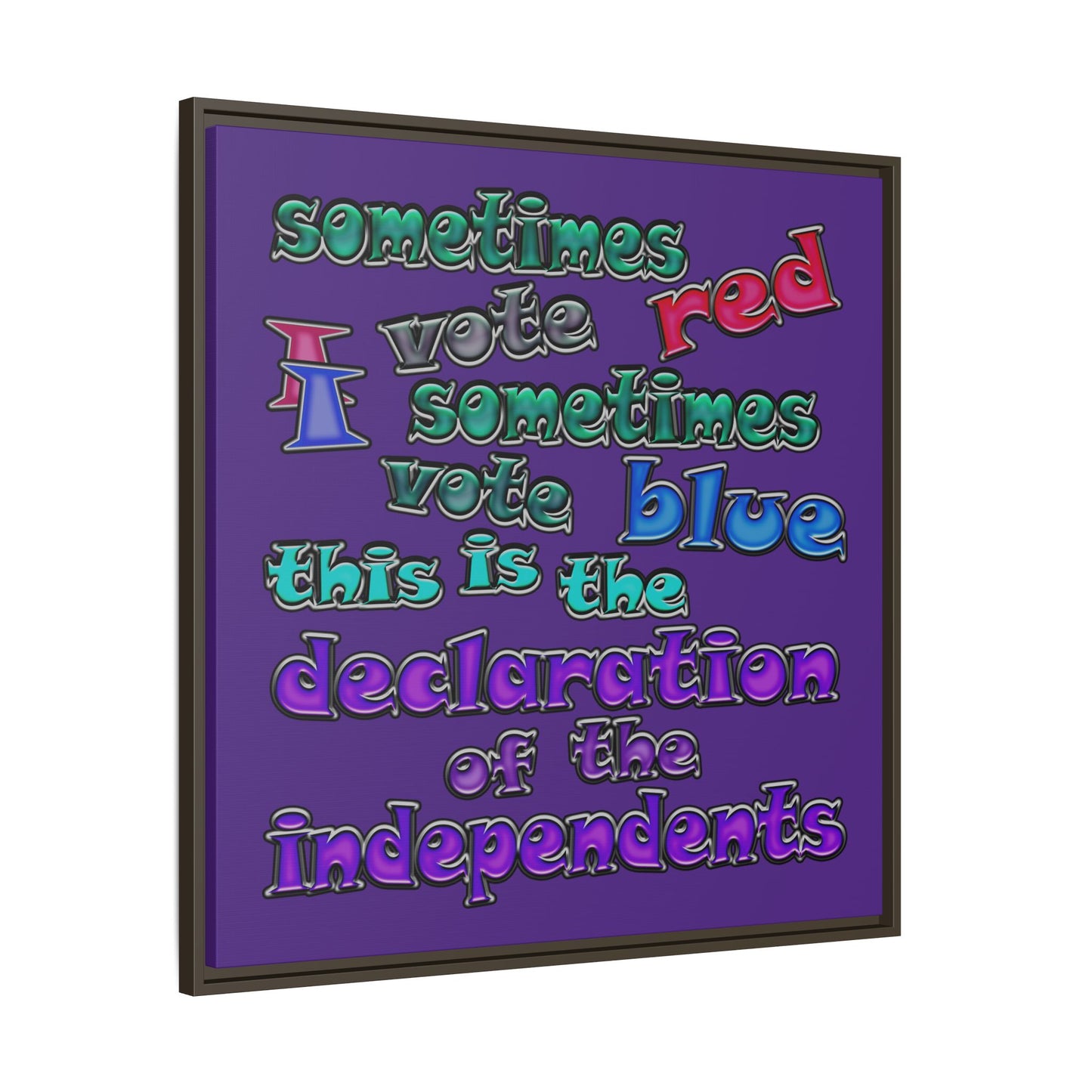 declaration of the independents - framed canvas art (purple)