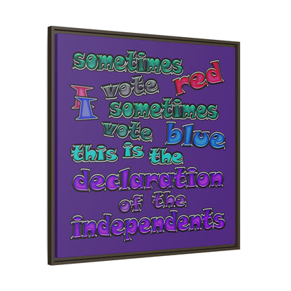 declaration of the independents - framed canvas art (purple)