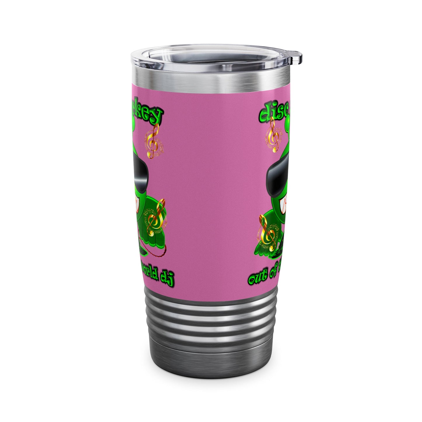 disc jockey - Ringneck Tumbler, 20oz (light pink)