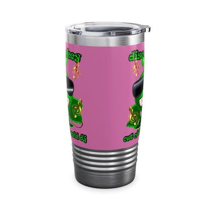 disc jockey - Ringneck Tumbler, 20oz (light pink)