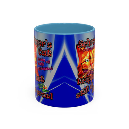 schrodinger's cat - Accent Mug (blue-white wave)