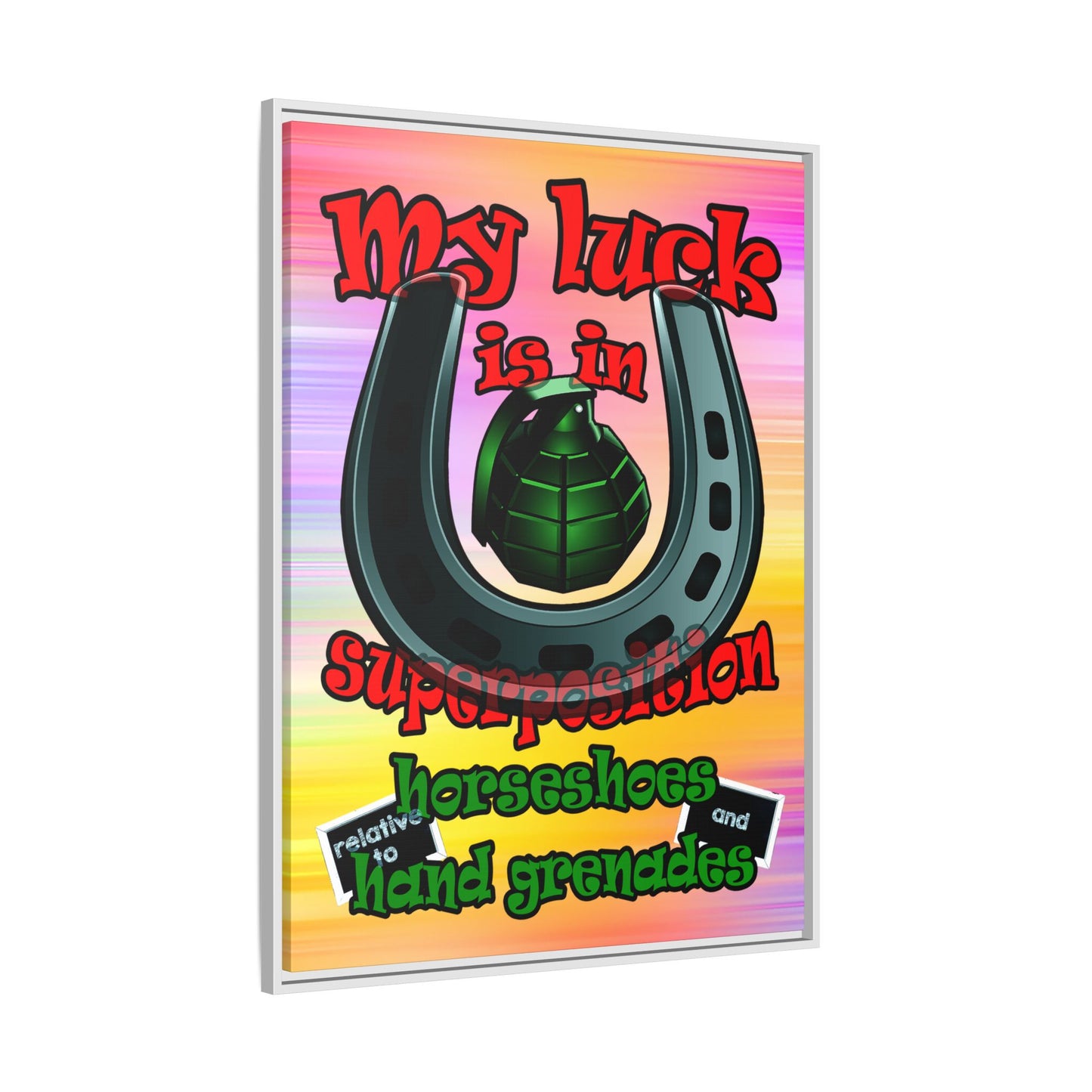 my luck - framed canvas art (color blur)