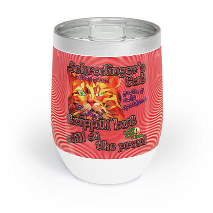 schrodinger's cat - Chill Wine Tumbler (yellow-orange wave)