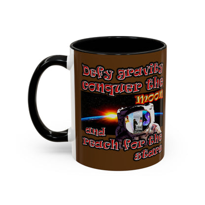 defy conquer reach - Accent Mug (brown)