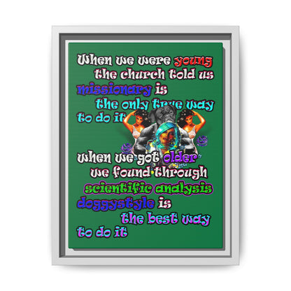 doggystyle - framed canvas art (dark green)