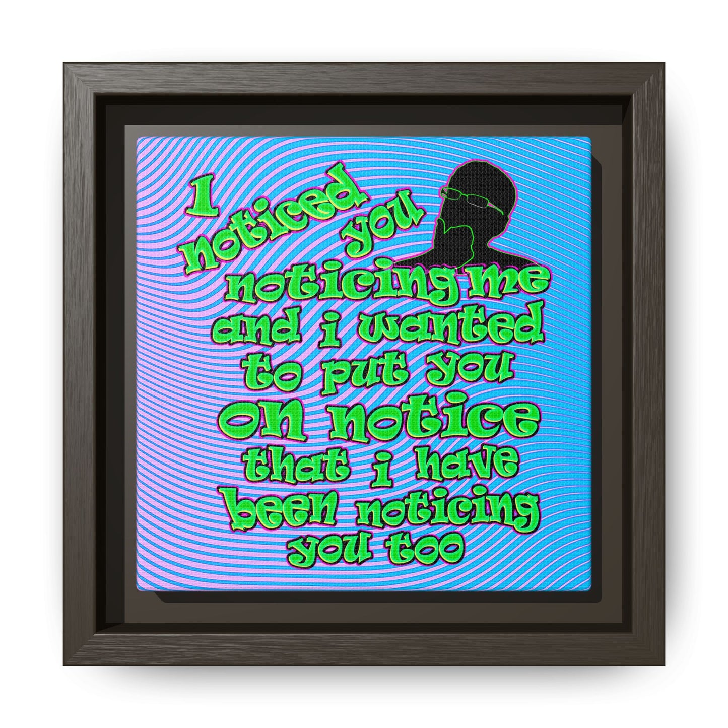 noticed you noticing - framed canvas art (light blue-purple wave)