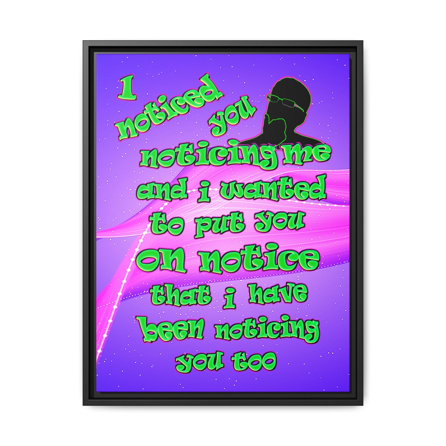 noticed you noticing - framed canvas art (purple-pink wave)