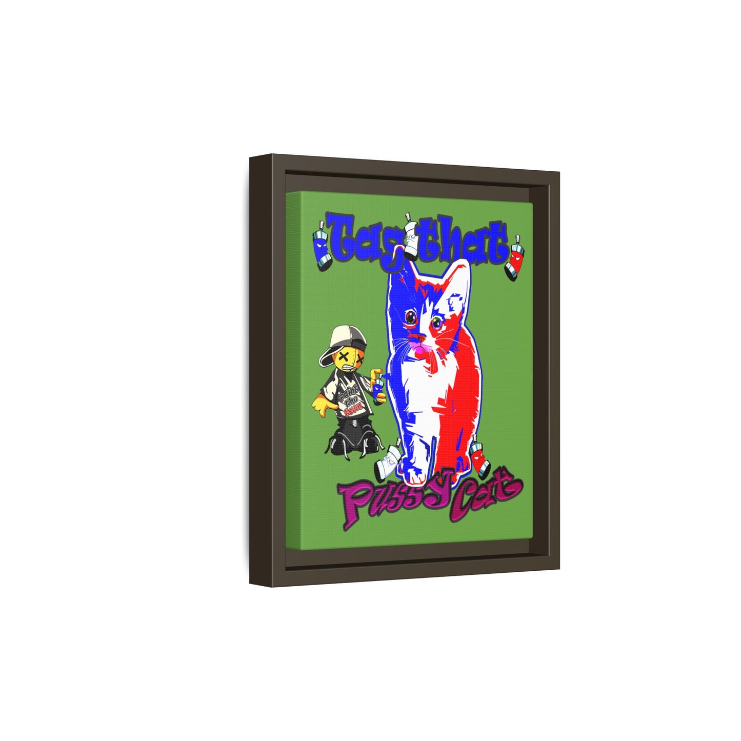 tag that - framed canvas art (green)