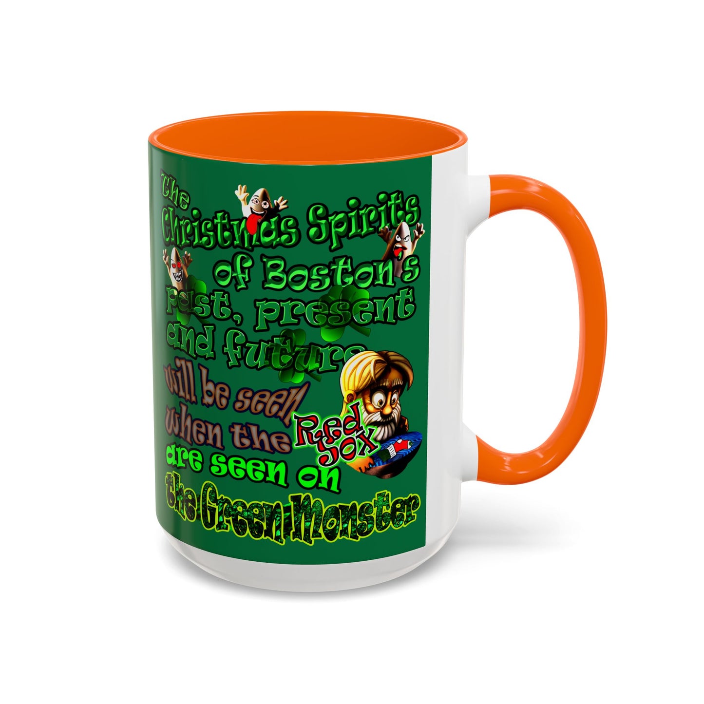 christmas spirits of boston - Accent Mug (dark green)