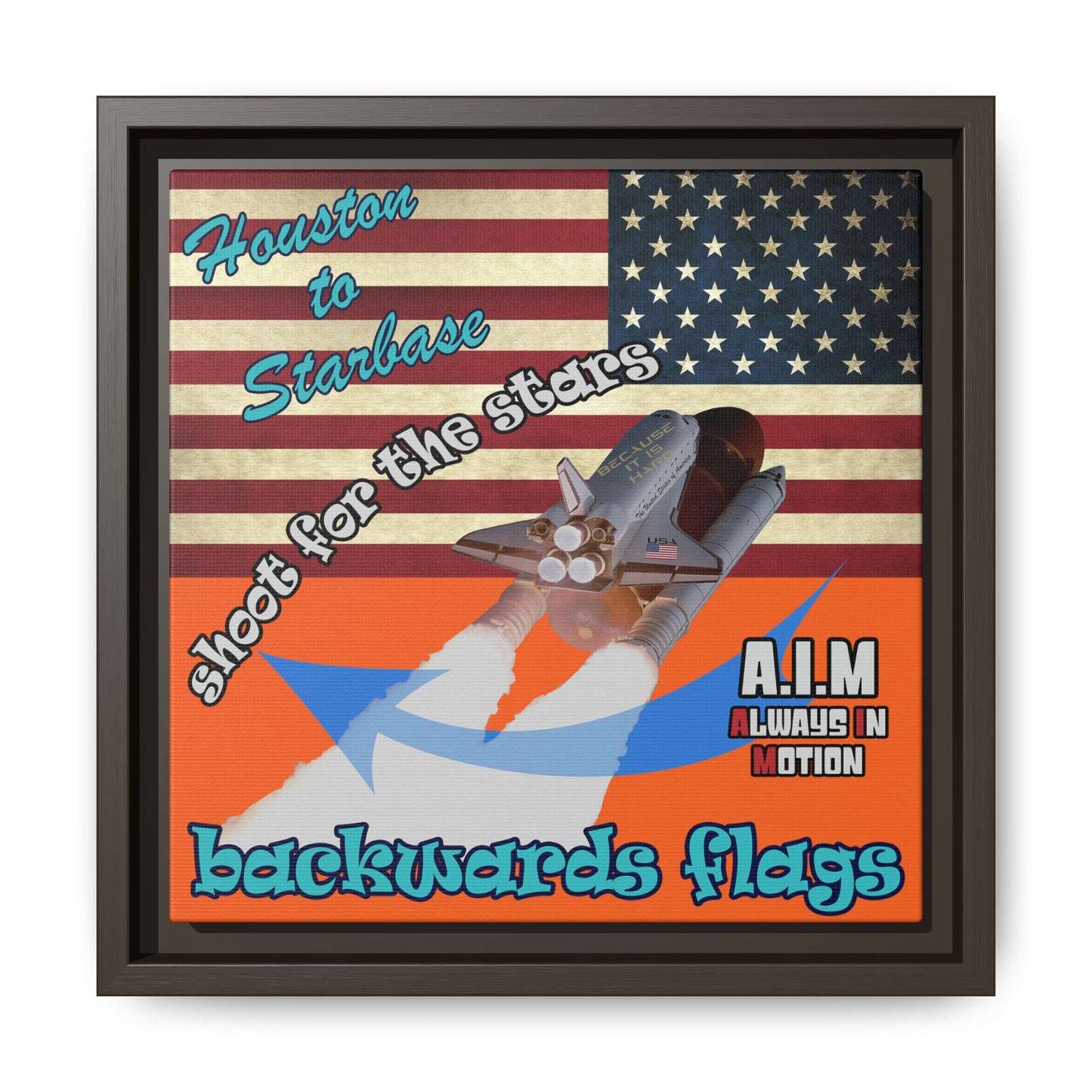 shoot for the stars - framed canvas art (orange)