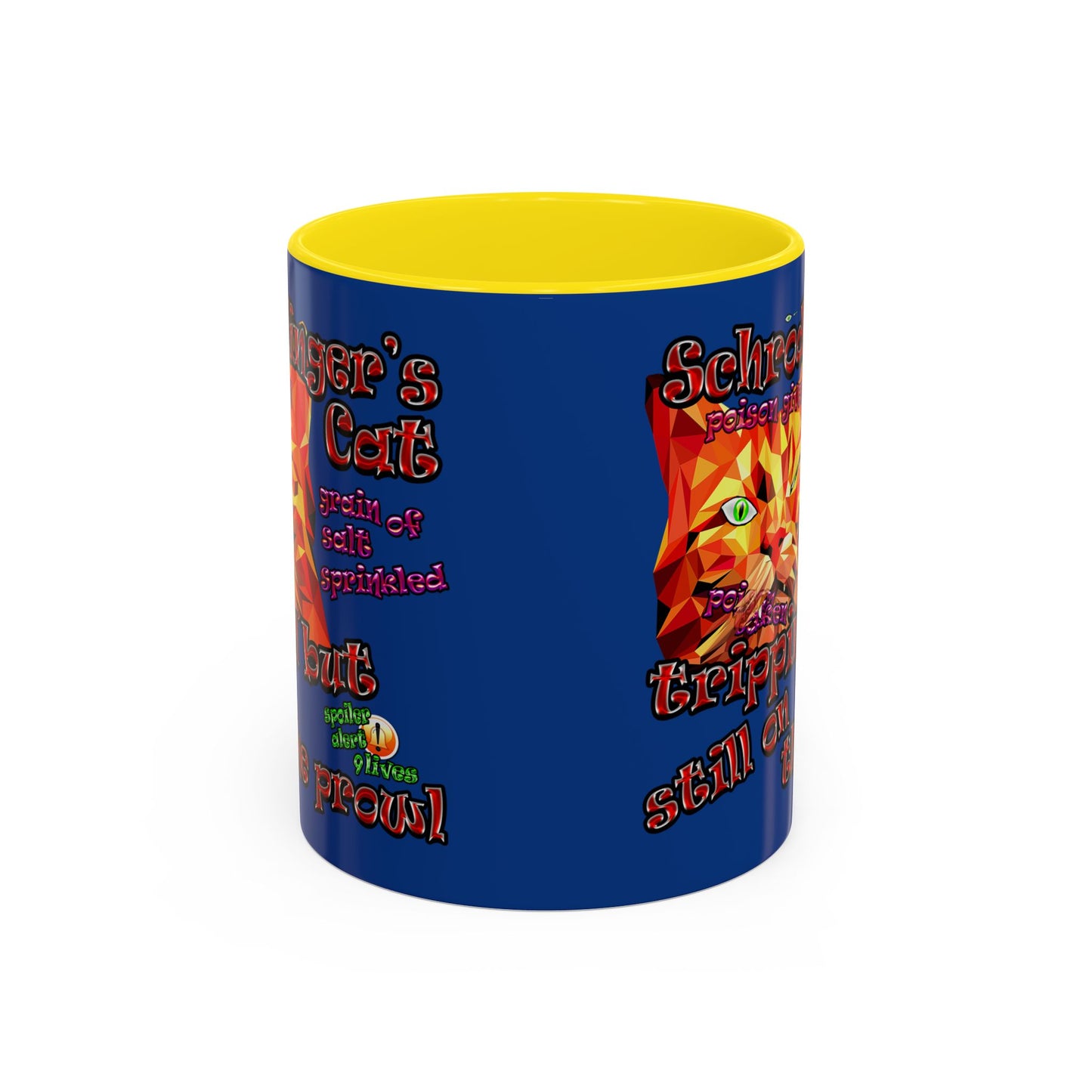 schrodinger's cat - Accent Mug (dark blue)