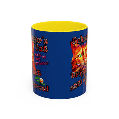 schrodinger's cat - Accent Mug (dark blue)