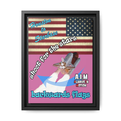 shoot for the stars - framed canvas art (light pink)