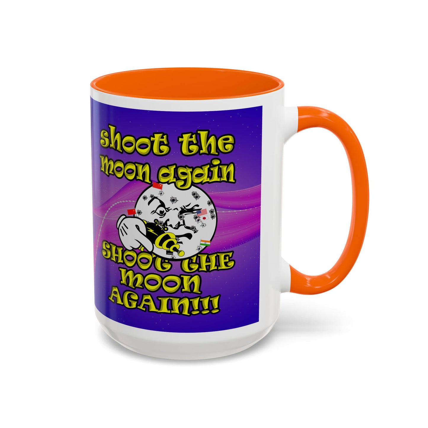 shoot the moon again - Accent Mug (purple-pink wave)