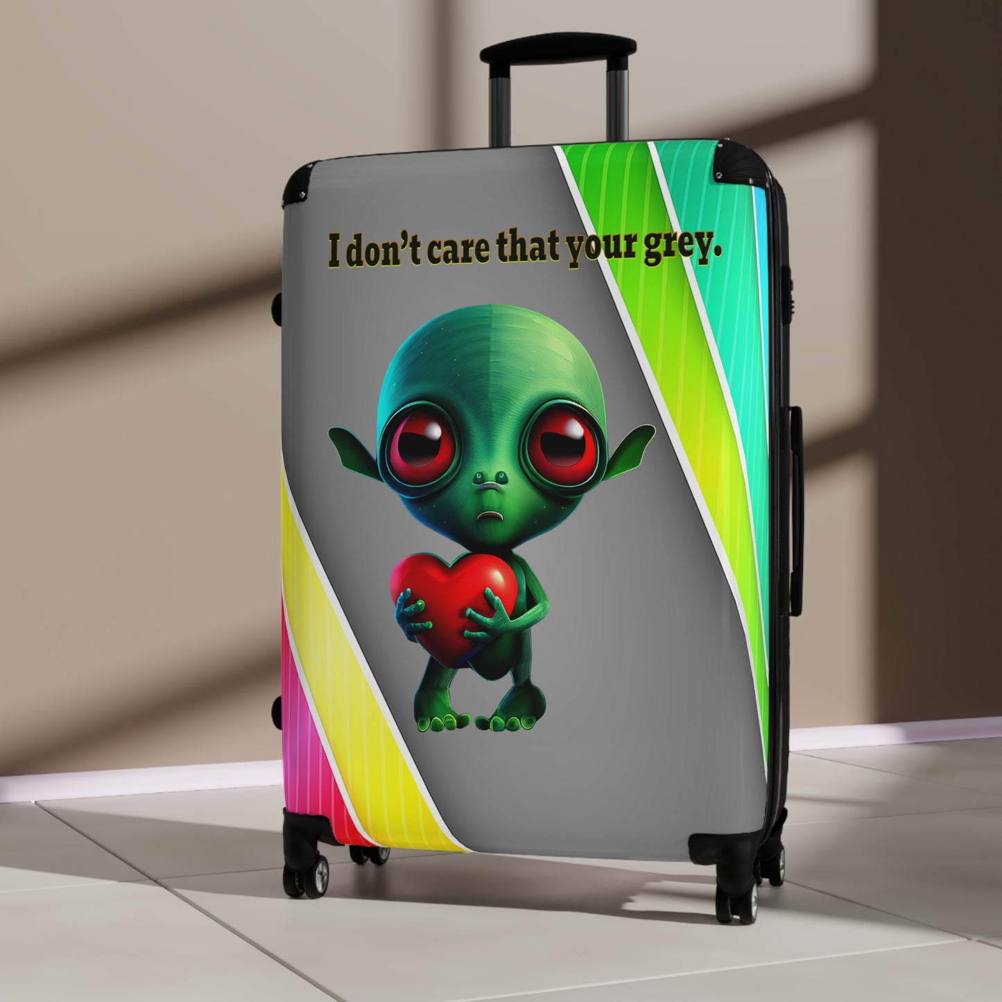 I don't care that your grey - Suitcase (rainbow split)