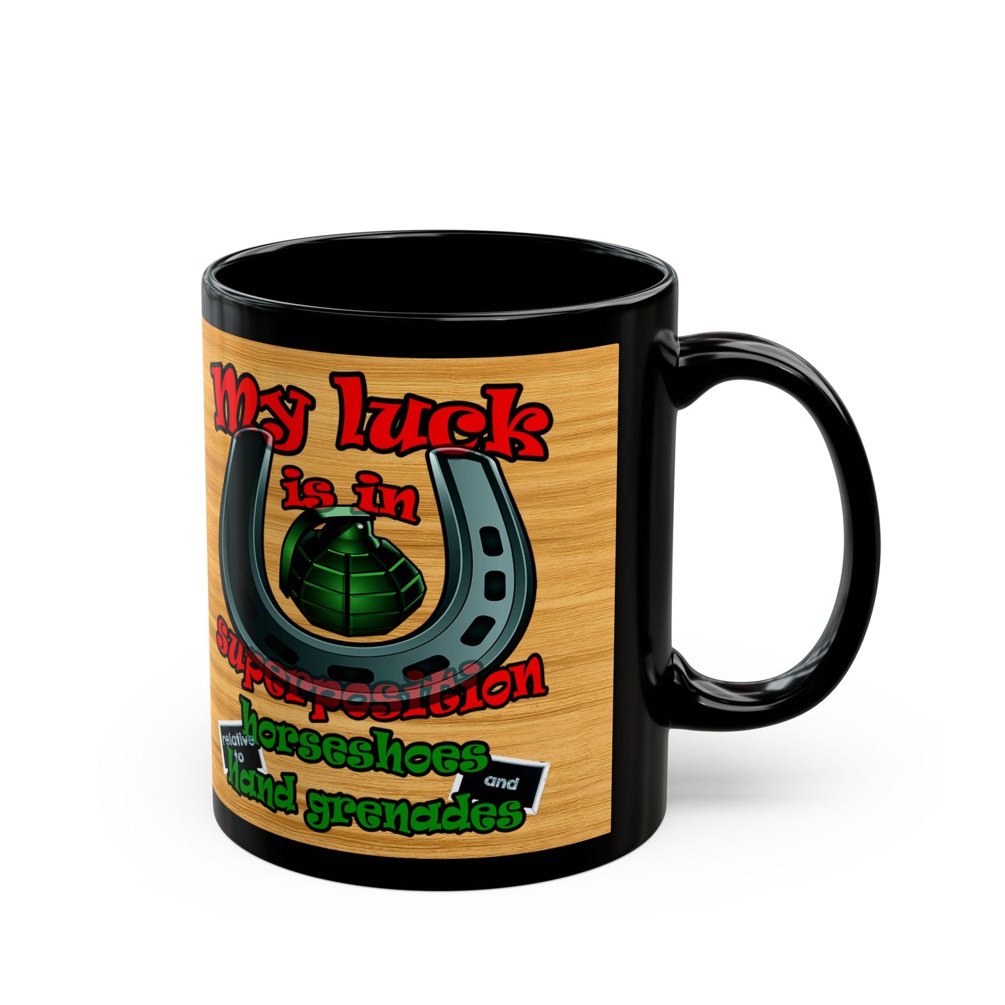 my luck - Black Mug (butterscotch wood finish)