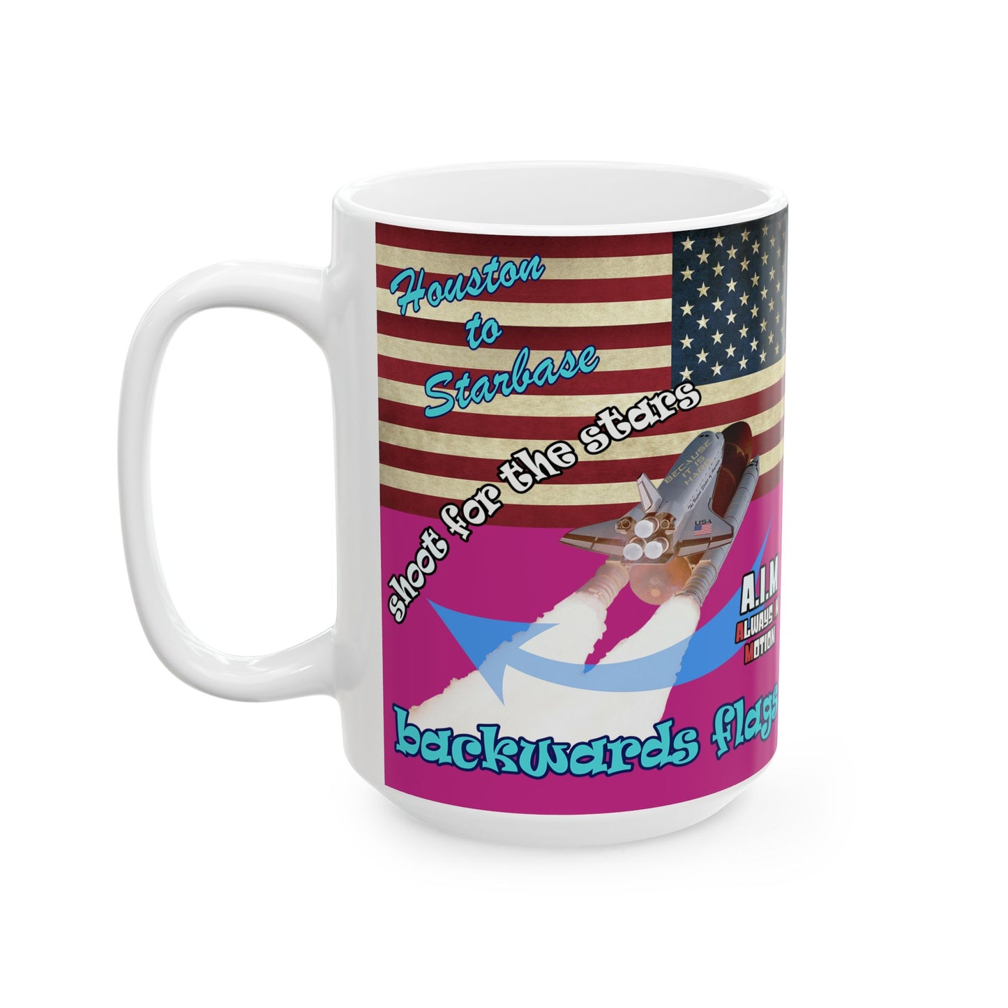 shoot for the stars - White Mug (pink)