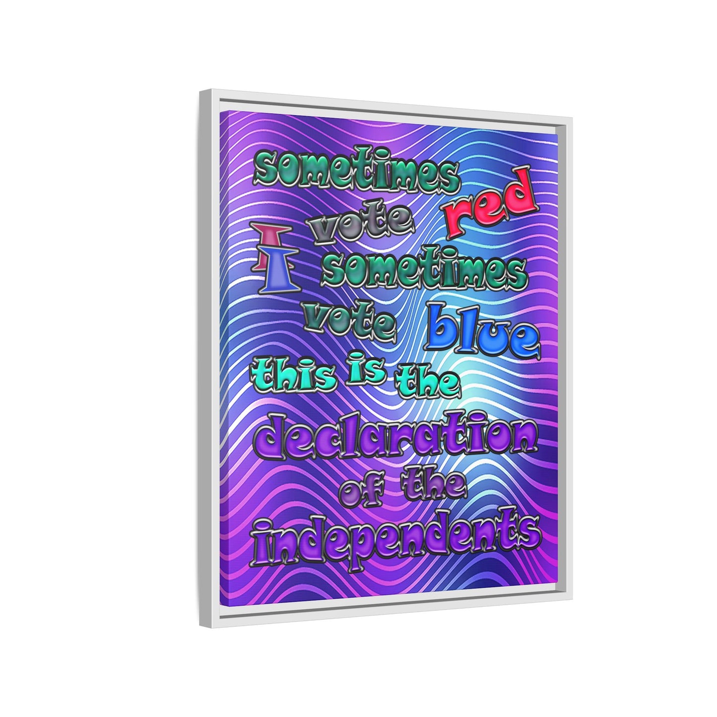 declaration of the independents - framed canvas art (purple wave)