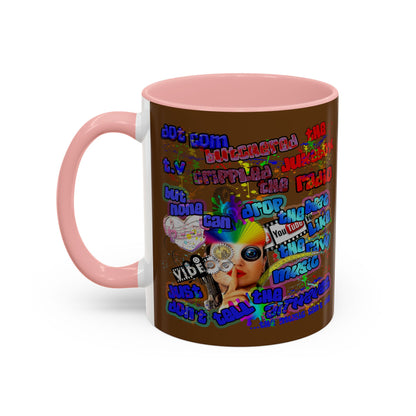 drop the beat - Accent Mug (brown)