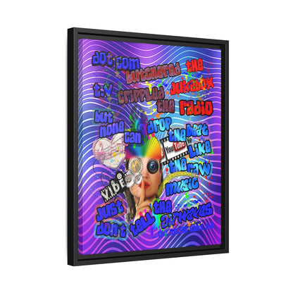 drop the beat - framed canvas art (purple wave)