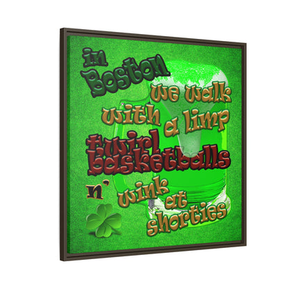 celtics logo - framed canvas art (green turf)