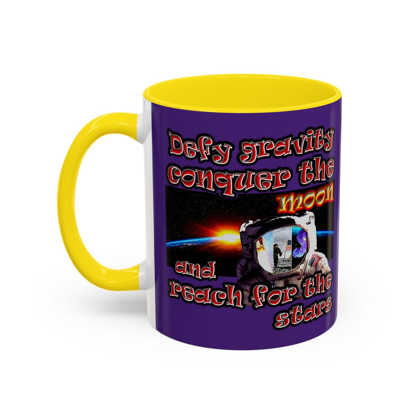 defy conquer reach - Accent Mug (purple)