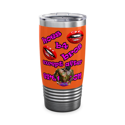 hoes b4 bros - Ringneck Tumbler, 20oz (orange)