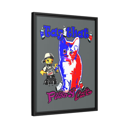 tag that - framed canvas art (dark grey)
