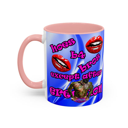 hoes b4 bros - Accent Mug (blue-white wave)