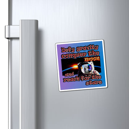 defy conquer reach - Magnets - (light blue-purple wave)