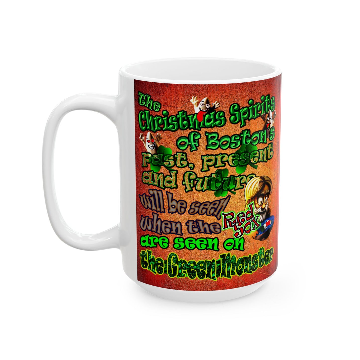 christmas spirits of boston - White Mug (burnt orange)