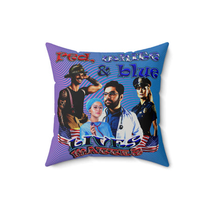 rw&b lives matter - Faux Suede Square Pillow - (light blue-purple wave)