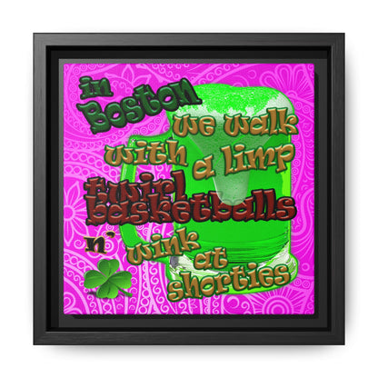celtics logo - framed canvas art (pink swirl)