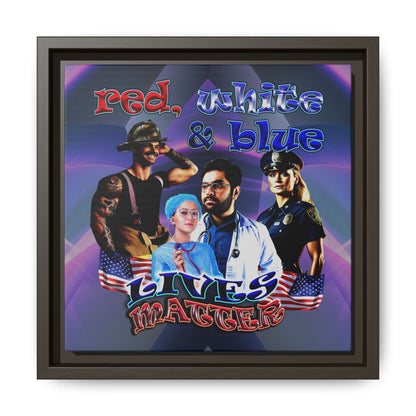 rw&b lives matter - framed canvas art (grey-pink wave)