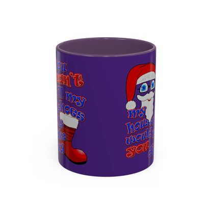 santa's shoes - Accent Mug (purple)